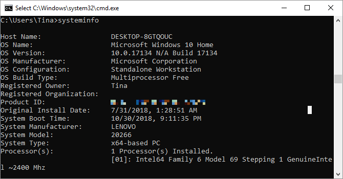 systeminfo